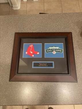 Boston Red Sox Fenway Park 100th Anniversary Framed Patch Set